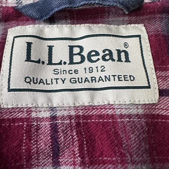 LL Bean Hurricane Shirt Mens Large Tall Blue Plaid Lined Long Sleeve Button-Up - Picture 6 of 10
